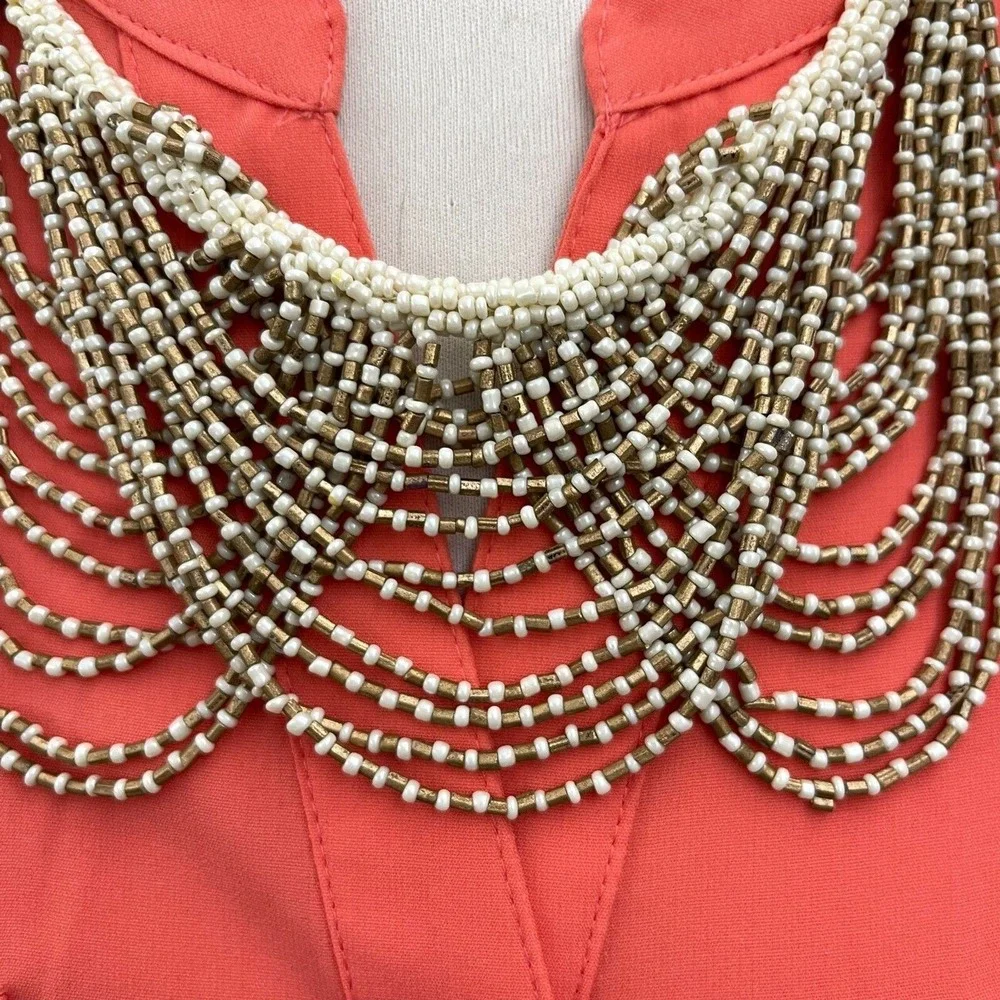 Ivory‎ Gold-tone Seed Beads Beaded Women's Fashion Necklace NWOT